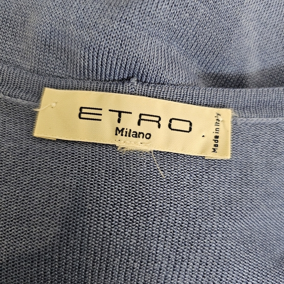 Etro Blue Ruffle Cardigan - Picture 5 of 6